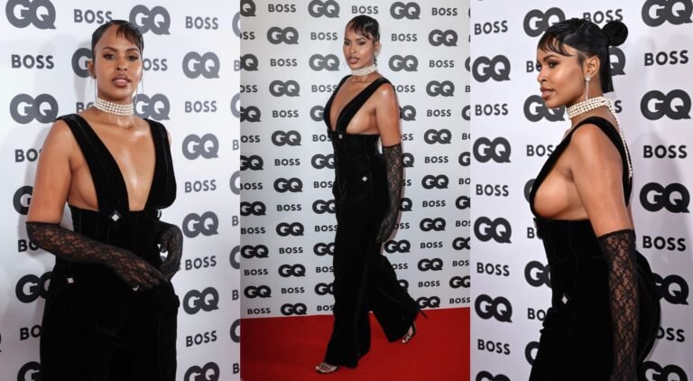 Idris Elba’s wife Sabrina Dhowre at 2022 GQ Men Of The Year Awards Red Carpet