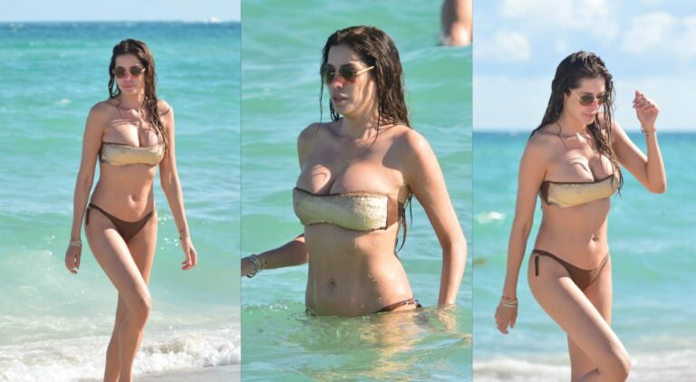 Aida Yespica in a Tiny Golden Bikini in Miami on January 2023